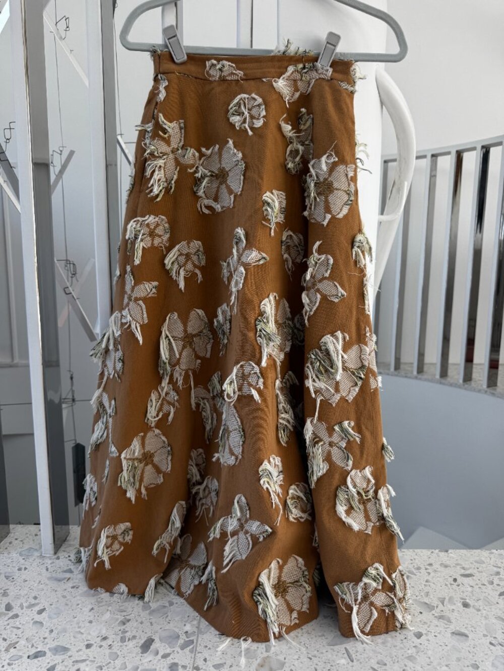 Seven Ten by Miho Kawahito Jacquard Floral A-line Midi Skirt - Picture 2 of 4